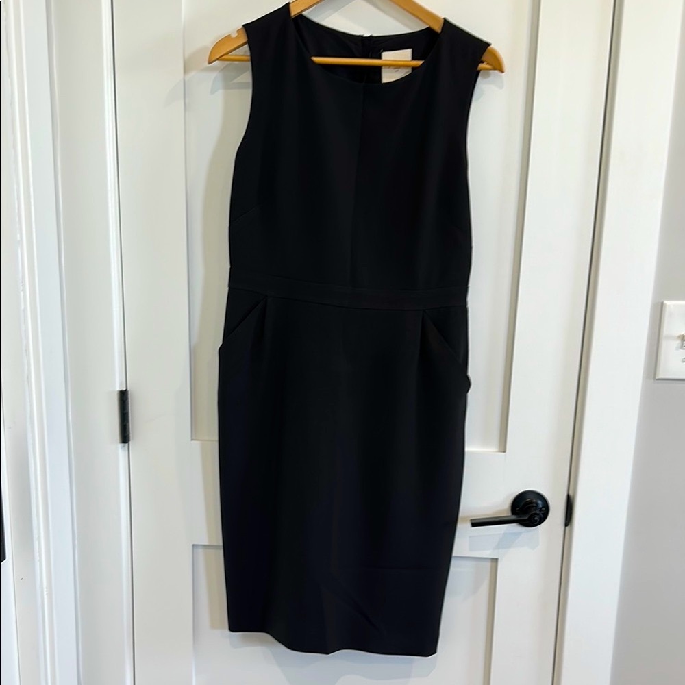J. Crew Black Sheath Midi Dress for Cocktail
